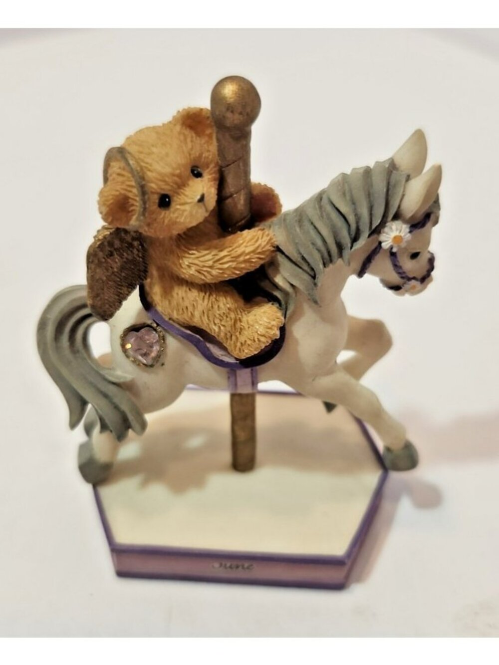 Enesco Cherished Teddies June Monthly Carousel Figurine 755273